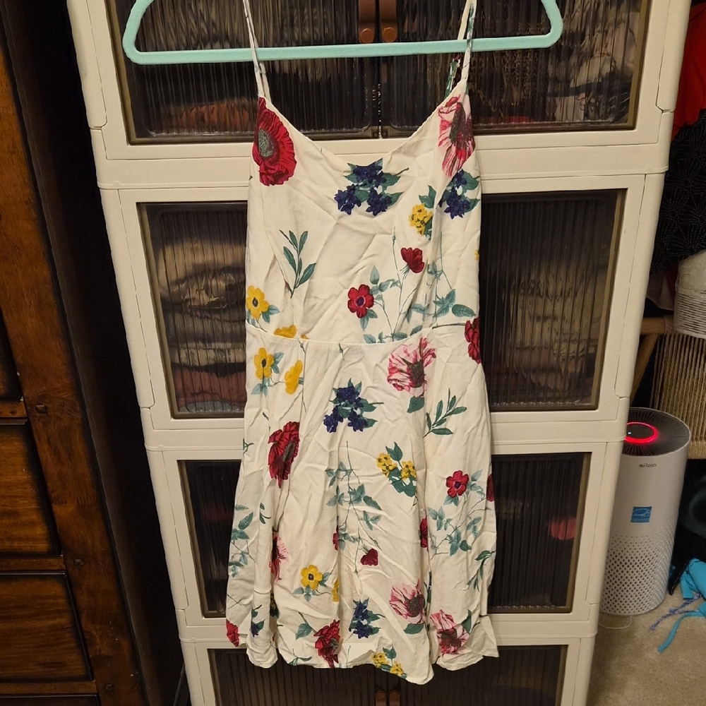 Old Navy Floral Mini Dress - White with Multicolor Flowers